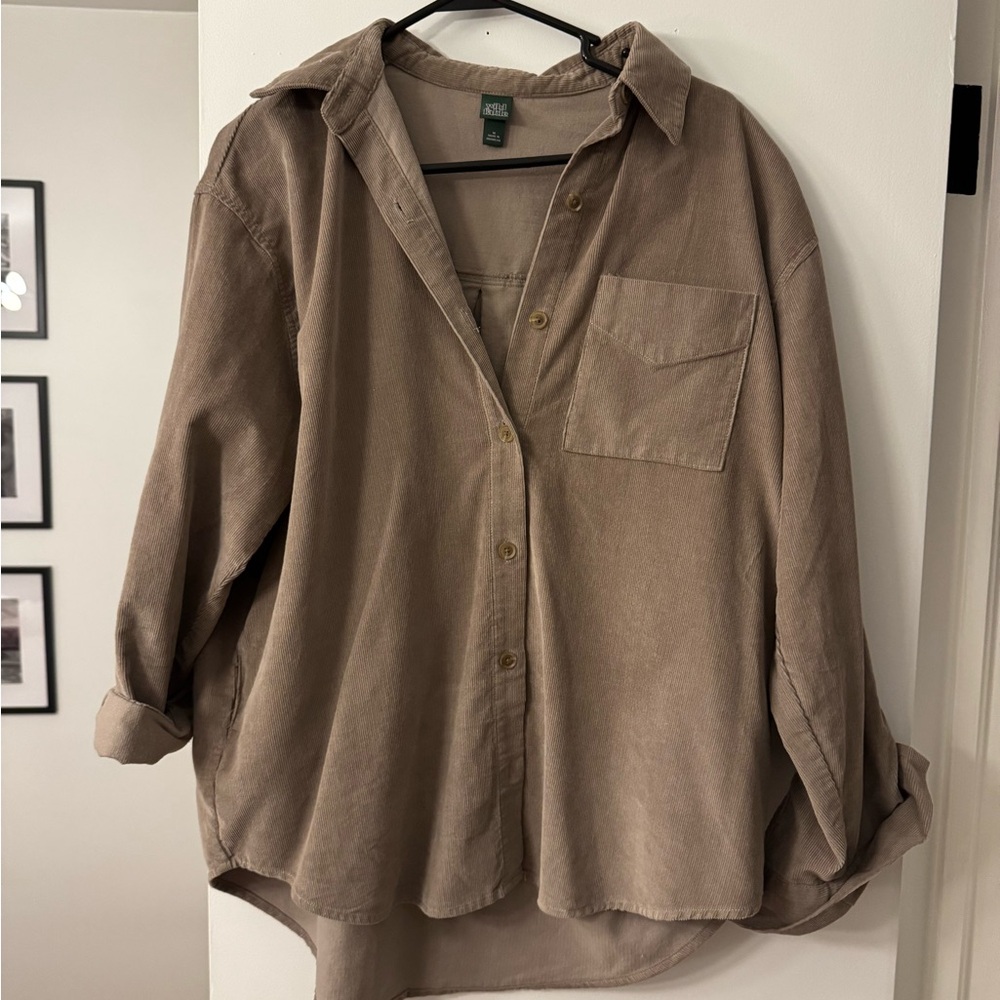 SOLD- Taupe Corduroy Shirt